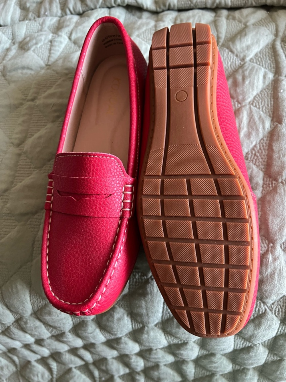 Women’s Red Penny Loafers - Classic Slip-On Driving Shoes - Picture 2 of 2